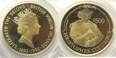 kosuke_dev PCGS イギリス領ヴァージン諸島 エリザベス2世 1991年 500ドル 金貨 PR67