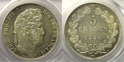 kosuke_dev PCGS ルイ=フィリップ1世 1846年A 5フラン 銀貨 MS63