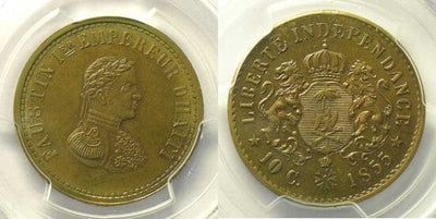 kosuke_dev PCGS ハイチ FAUSTIN Ⅰ 1855年 10 サンチーム 金貨 SP63