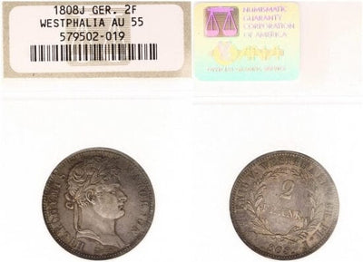 kosuke_dev 【NGC AU55】フランス ヒエロニムス ナポレオン 2フラン硬貨 1808年