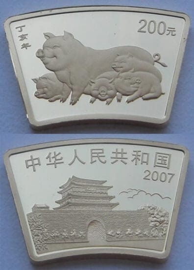 kosuke_dev 中国 豚年 猪 2007年 200元 金貨 プルーフ