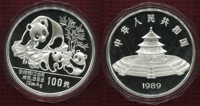 kosuke_dev 中国 パンダ銀貨 12oz 100元 1989年 プルーフ