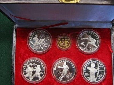 kosuke_dev 中国 オリンピック IOC創立100周年記念 100元金貨1枚 10元硬貨5枚セット プルーフ