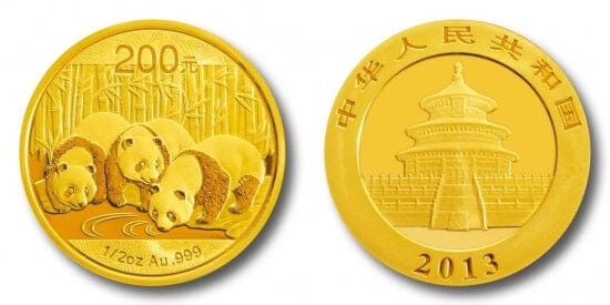中国 パンダ金貨 1/2oz 50元 1986年 未使用
