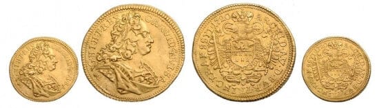 神聖ローマ帝国 ダカット金貨 1720年 美品