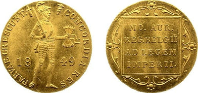 神聖ローマ帝国 オランダ ウィルヘルム3世 1ダカット金貨 1849年 未使用