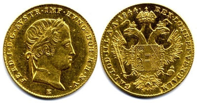 オーストリア フェルディナンド1世 ダカット金貨 1844年 未使用