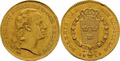 スウェーデン カール13世 ダカット金貨 1813年 極美品