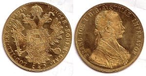 オーストリア 4ダカット硬貨 1915年 極美品