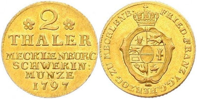 kosuke_dev メクレンブルク=シュヴェリーン フリードリヒフランツ1世 1797年 2ターレル 金貨 美品
