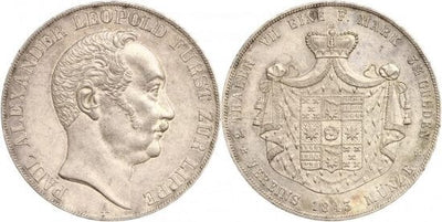 kosuke_dev リッペ=デトモルト侯国 ポールアレクサンダーレオポルド 1843年 ダブルターレル 銀貨 未使用