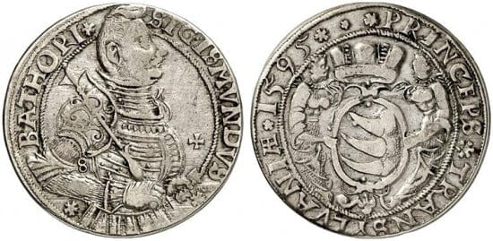 kosuke_dev 神聖ローマ帝国 ハンガリー トランシルバニア 1595年 ターレル 銀貨 美品