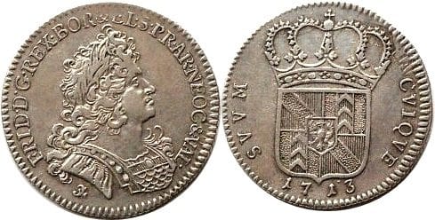kosuke_dev 神聖ローマ帝国 プロシア 西プロイセン 1713年 1/4 ターレル 銀貨 極美品