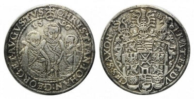 kosuke_dev ザクセン ドレスデン クリスチャン2世 ゲオルグ1世 アウグスト 1596年 ダブルターレル 銀貨 美品