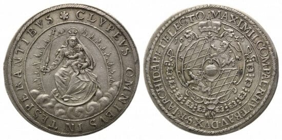 kosuke_dev 神聖ローマ帝国 バイエルン マクシミリアン1世 1625年 ターレル 銀貨 極美品