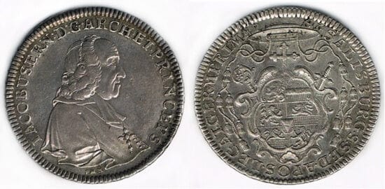 kosuke_dev ザルツブルク ヤコブエルンストグラーフ･フォン･リヒテンシュタイン 1746年 ターレル 銀貨 極美品-美品