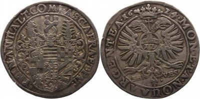 kosuke_dev アンハルト公国 クリスト1世 アウグスト ルートヴィヒ 1624年 1/2 ターレル 銀貨 美品