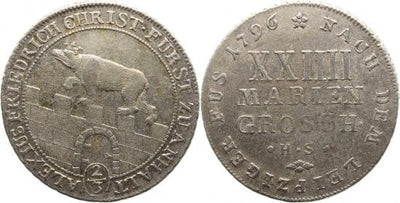 kosuke_dev アンハルト公国 アレクシオス･フリードリヒ･クリスチャン 1796-1834年 2/3ターレル 銀貨 美品