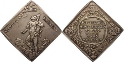 kosuke_dev ザクセン アルベルライン ヨハン･ゲオルグ2世 1679年 クリッペ ターレル 銀貨 極美品