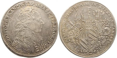 kosuke_dev ヴュルツブルク教区 クリストフ･フランツ･フォン･ハッテン 1726年 ターレル 銀貨 極美品