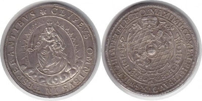 kosuke_dev ドイツ バイエルン マクシミリアン1世 1626年 ターレル 銀貨 未使用