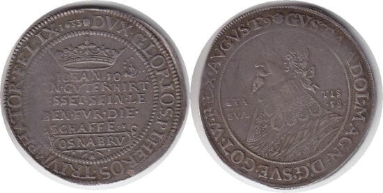 kosuke_dev オスナブリュック グスタフ･アドルフ 1633年 ターレル 銀貨 美品