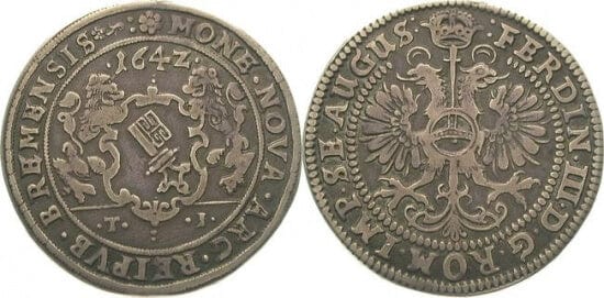 kosuke_dev ブレーメン ダブルイーグル 1642年 ターレル 銀貨 美品