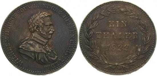 kosuke_dev ヘッセン・カッセル ヴィルヘルム2世 1822年 ターレル 銀貨 極美品