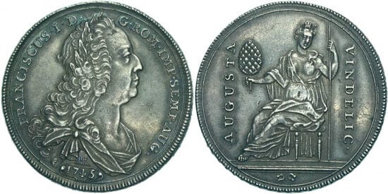 kosuke_dev アウグスブルク シュタット フランシスカス 1745年 ターレル 銀貨 極美品