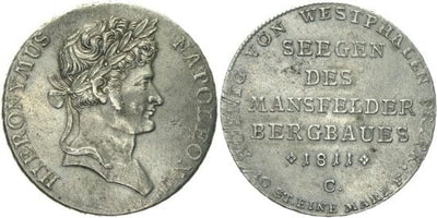 kosuke_dev ヴェストファーレン ヒエロニムス ナポレオン 1811年C 鉱業 ターレル 銀貨 極美品