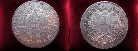 ドイツ ゴスラー カール6世 1717年 ターレル 銀貨 未使用-極美品
