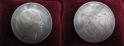 kosuke_dev バーデン ドゥルラッハ フリードリヒ1世 1854年 ダブルターレル 銀貨 美品