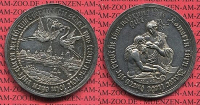 kosuke_dev ザクセン・アルベルライン ドレスデン コウノトリ 1626年D 銀メダル 未使用