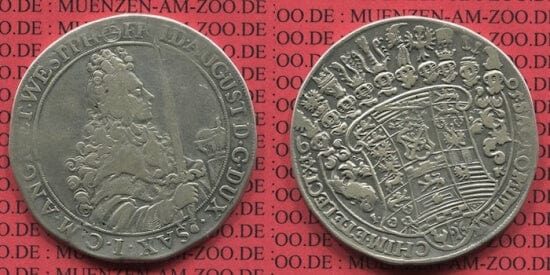kosuke_dev ザクセン アルベルライン フリードリヒ・アウグスト1世 1695年 ターレル 銀貨 美品-並品