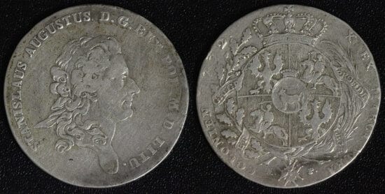 ポーランド スタニスワフ アウグスト 1772年 ターレル 銀貨 美品