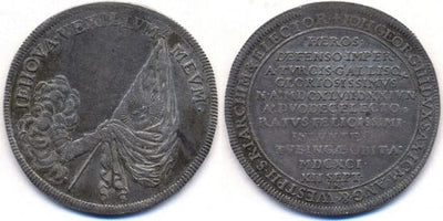 ザクセン アルベルライン ヨハン・ゲオルク3世 1691年 ターレル 銀貨 極美品
