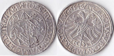 kosuke_dev フランス ムルバック リューダース カール5世 1546年 ターレル 銀貨 未使用-極美品