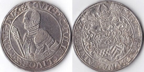 kosuke_dev ユーリヒ=クレーフェ=ベルク連合公国 ヴィルヘルム5世 1567年 ターレル 銀貨 極美品