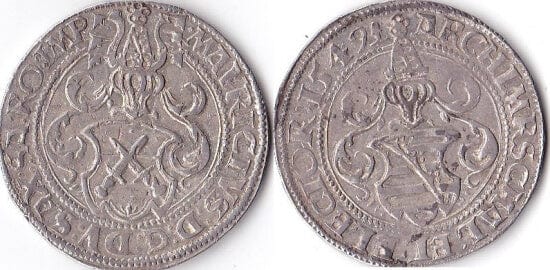 kosuke_dev ザクセン アルベルライン 1549年 1/2 ターレル 銀貨 極美品