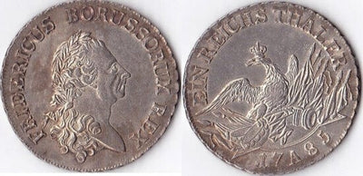 kosuke_dev ブランデンブルク プロイセン王国 フリードリヒ2世 1785年 ターレル 銀貨 極美品+