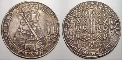 kosuke_dev ブランデンブルク プロイセン フリードリヒ・ヴィルヘルム 1643年 ターレル 銀貨 美品+