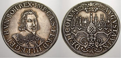 kosuke_dev アウグスブルク 皇帝フェルディナンド 1639年 都市景観 ターレル 銀貨 極美品