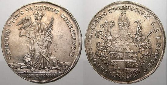 kosuke_dev Corvey アビー Carl von Blittersdorf 1722-1737年 1723年 ターレル 銀貨 極美品+
