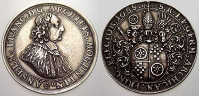 kosuke_dev マインツ大司教 アンセルムフランツ・フォン・ハイム 1688年 ショーターレル 銀貨 極美品