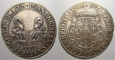 kosuke_dev エッゲンベルク ヨハンクリストフ ヨハンセイフライド 1658年 ターレル 銀貨 極美品