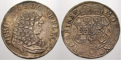 kosuke_dev ブランデンブルク プロイセン フリードリヒ・ヴィルヘルム 1676年 2/3 ターレル 銀貨 極美品