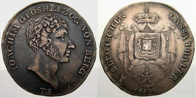 kosuke_dev ベルク公国 ヨアヒム 1807年 ターレル 銀貨 美品+