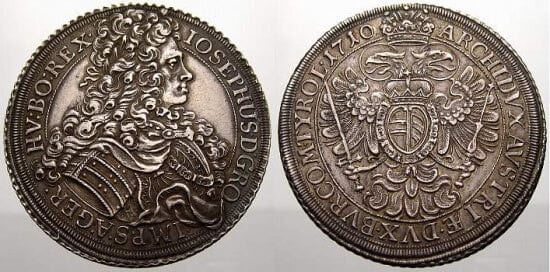 kosuke_dev ハプスブルク ヨーゼフ1世 1710年 ターレル 銀貨 美品