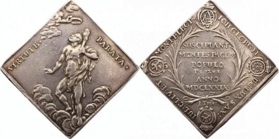 kosuke_dev 神聖ローマ帝国 ザクセン アルバー ライン ヨハン・ゲオルク2世 ターレルクリッペ 1679年 美品+