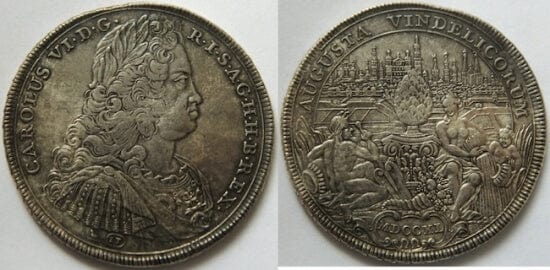 kosuke_dev 神聖ローマ帝国 アウグスブルグ カール6世 ターレル 1711-1740年 美品
